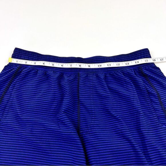 Lululemon Mens  Medium Purple Striped Athletic Gym Workout Pull On Shorts - Picture 5 of 6